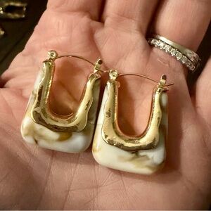 Anthropologie Gold and Pink Earrings